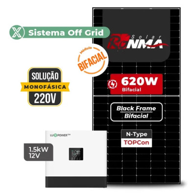 Gerador de Energia Solar Off Grid Interativo Luxpower Telhado Fibro Parafuso Madeira - 1