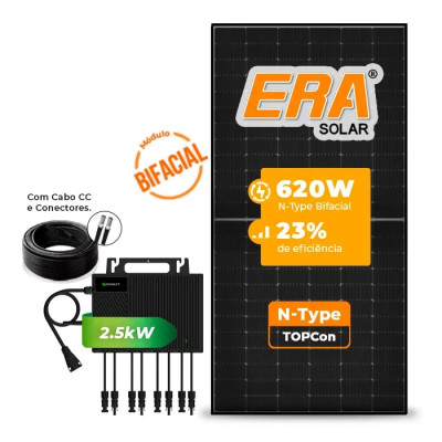 Gerador de Energia Solar Microinversor Growatt Laje Inclinação - 1