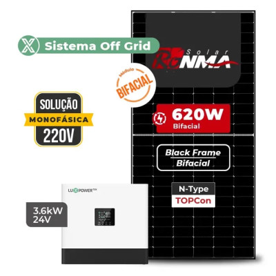 Gerador de Energia Solar Off Grid Interativo Luxpower Laje Inclinação - 1