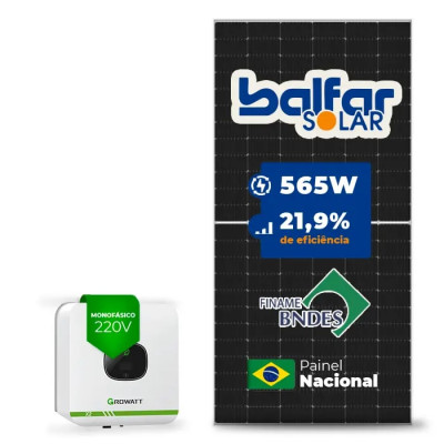 Gerador de Energia Solar On Grid Growatt Laje Inclinação - 1