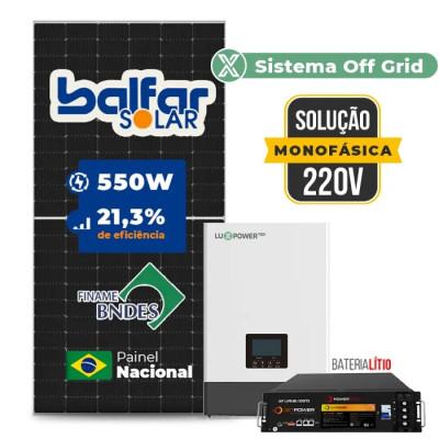 Gerador de Energia Solar Off Grid Interativo Luxpower Telhado Fibro Parafuso Madeira - 1