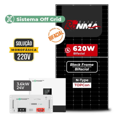 Gerador de Energia Solar Off Grid Interativo Luxpower Telhado Fibro Parafuso Madeira - 1