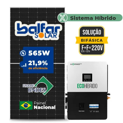 Gerador de Energia Solar Hibrido Luxpower sem Bateria Telhado Metálico Mini Trilho - 1