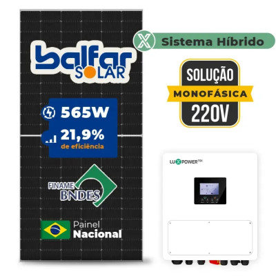 Gerador de Energia Solar Hibrido Luxpower sem Bateria Laje Inclinação - 1
