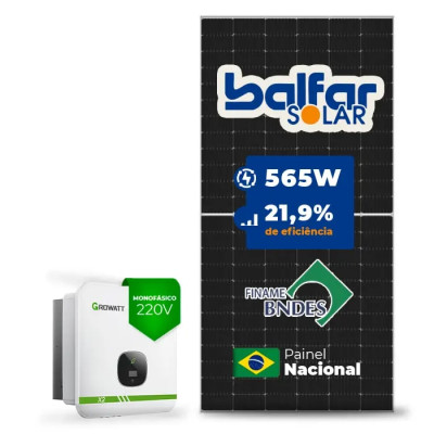 Gerador de Energia Solar On Grid Growatt Telhado Cerâmico Gancho - 1
