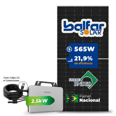 Gerador de Energia Solar Microinversor Growatt Telhado Metálico Mini Trilho - 1
