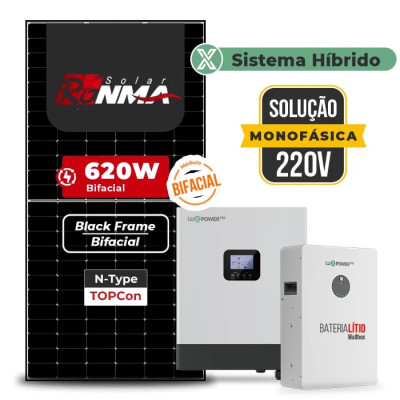 Gerador de Energia Solar Off Grid Interativo Luxpower Sem Estrutura - 1