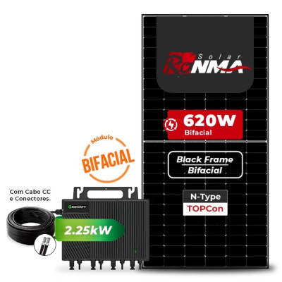 Gerador de Energia Solar Microinversor Growatt Sem Estrutura - 1