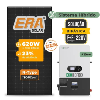 Gerador de Energia Solar Hibrido Luxpower sem Bateria Telhado Metálico Mini Trilho - 1