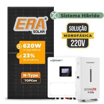 Gerador de Energia Solar Hibrido Luxpower com Bateria Telhado Metálico Mini Trilho - 1