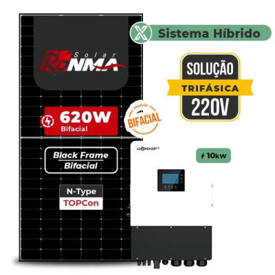 Gerador de Energia Solar Hibrido Luxpower sem Bateria Sem Estrutura - 1