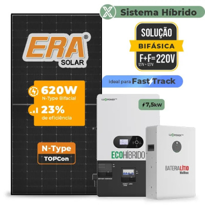 Gerador de Energia Solar Hibrido Luxpower com Bateria Sem Estrutura - 1