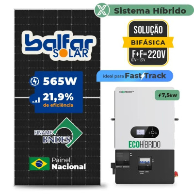 Gerador de Energia Solar Hibrido Luxpower sem Bateria Telhado Cerâmico Gancho - 1