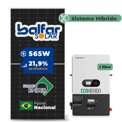 Gerador de Energia Solar Hibrido Luxpower sem Bateria Telhado Cerâmico Gancho - 1