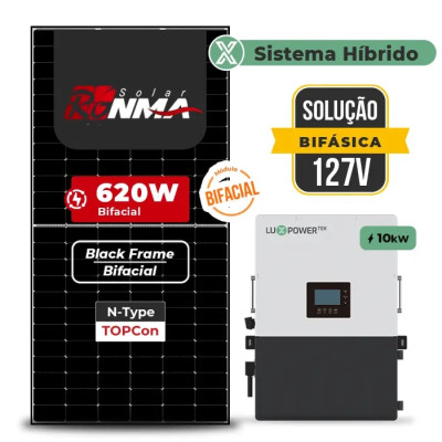 Gerador de Energia Solar Hibrido Luxpower sem Bateria Telhado Cerâmico Gancho - 1