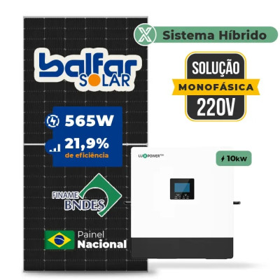 Gerador de Energia Solar Hibrido Luxpower sem Bateria Telhado Fibro Parafuso Madeira - 1