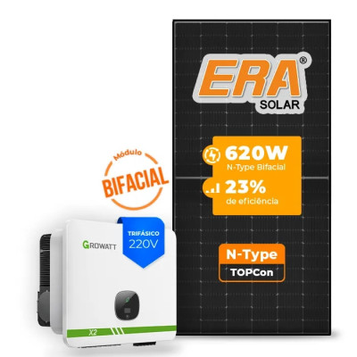 Gerador de Energia Solar On Grid Growatt Telhado Fibro Parafuso Madeira - 1