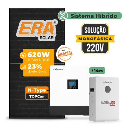 Gerador de Energia Solar Hibrido Luxpower com Bateria Telhado Metálico Mini Trilho - 1