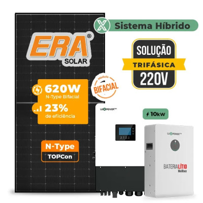 Gerador de Energia Solar Hibrido Luxpower com Bateria Sem Estrutura - 1