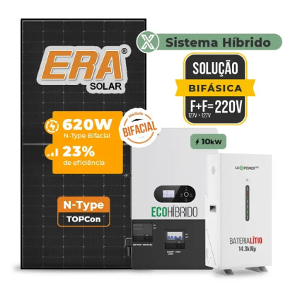 Gerador de Energia Solar Hibrido Luxpower com Bateria Telhado Metálico Mini Trilho - 1