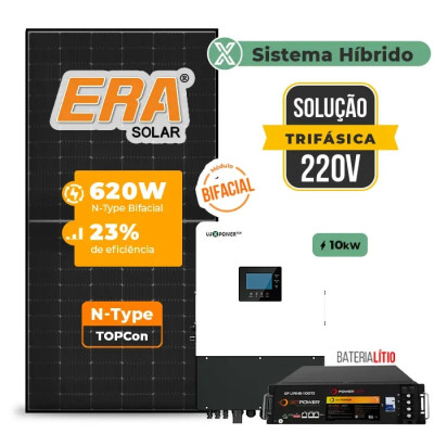 Gerador de Energia Solar Hibrido Luxpower com Bateria Sem Estrutura - 1