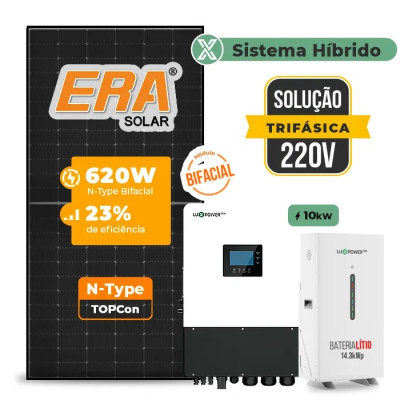 Gerador de Energia Solar Hibrido Luxpower com Bateria Sem Estrutura - 1