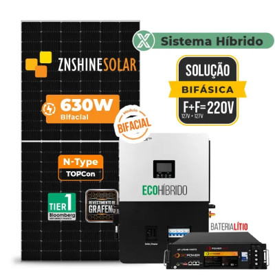 Gerador de Energia Solar Hibrido Luxpower com Bateria Laje Inclinação - 1