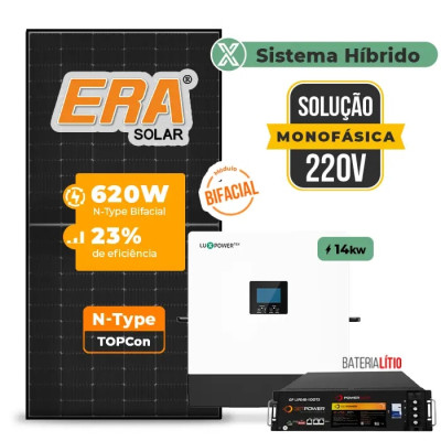 Gerador de Energia Solar Hibrido Luxpower com Bateria Telhado Fibro Parafuso Metal - 1