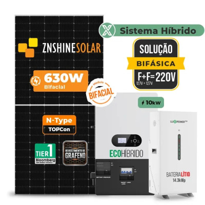 Gerador de Energia Solar Hibrido Luxpower com Bateria Laje Inclinação - 1
