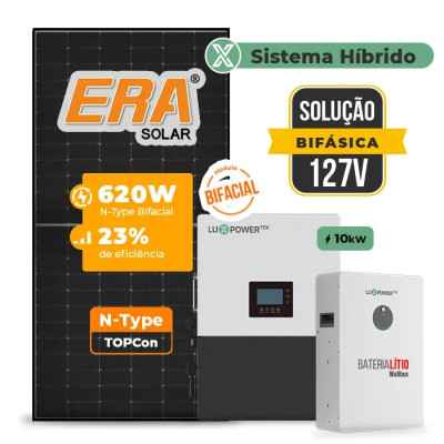 Gerador de Energia Solar Hibrido Luxpower com Bateria Laje Inclinação - 1