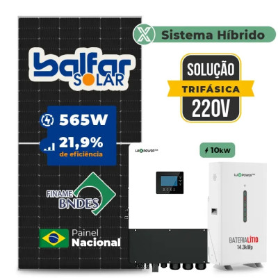 Gerador de Energia Solar Hibrido Luxpower com Bateria Sem Estrutura - 1