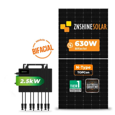 Gerador de Energia Solar Microinversor Growatt Telhado Cerâmico Gancho - 1