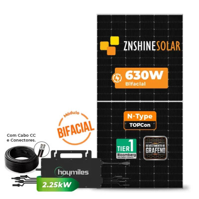 Gerador de Energia Solar Microinversor Hoymiles Sem Estrutura - 1