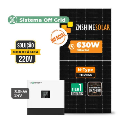 Gerador de Energia Solar Off Grid Interativo Luxpower Telhado Metálico Mini Trilho - 1