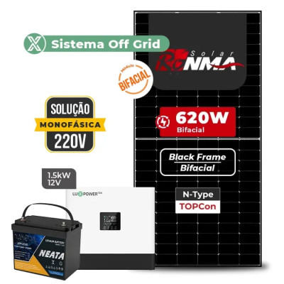 Gerador de Energia Solar Off Grid Interativo Luxpower Telhado Cerâmico Gancho - 1