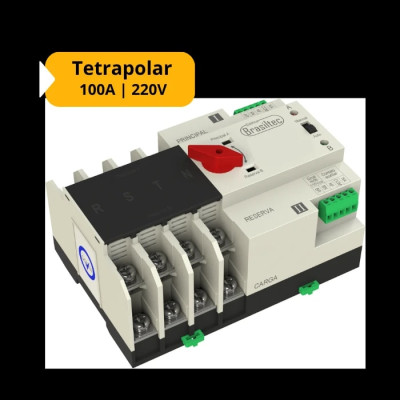 CHAVE DE TRANSFERENCIA AUTOMATICA BRASILTEC 100A 220VA - 1