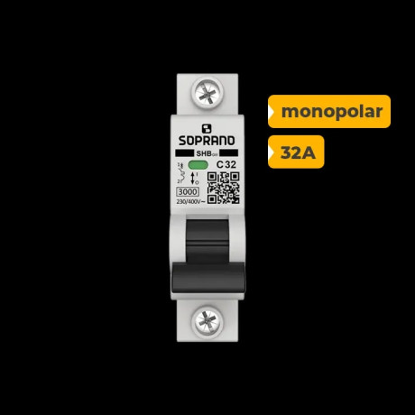 SHB1 GIII-C032A DISJUNTOR SOPRANO MONOPOLAR 32A - 1