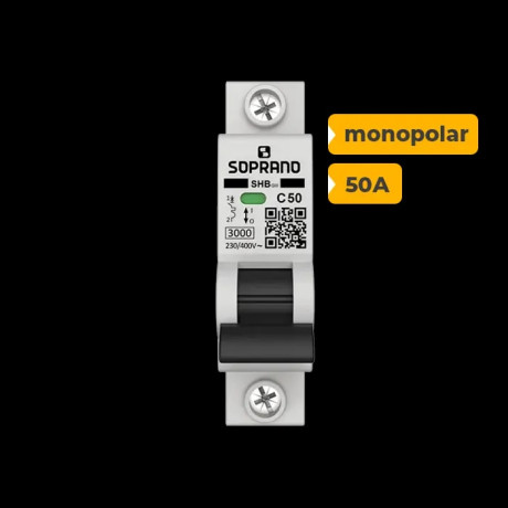 SHB1 GIII-C050A DISJUNTOR SOPRANO MONOPOLAR 50A - 1