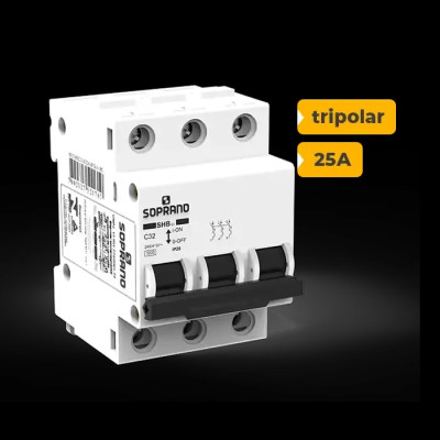 SHB3 GII-C025A DISJUNTOR SOPRANO TRIPOLAR 25A - 1