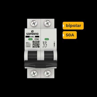 SHB2 GIII-C050A DISJUNTOR SOPRANO BIPOLAR 50A - 1