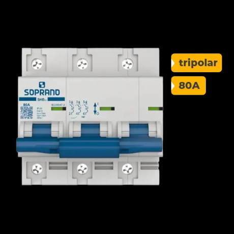 SHB3 HII-080A DISJUNTOR SOPRANO TRIPOLAR 80A - 1