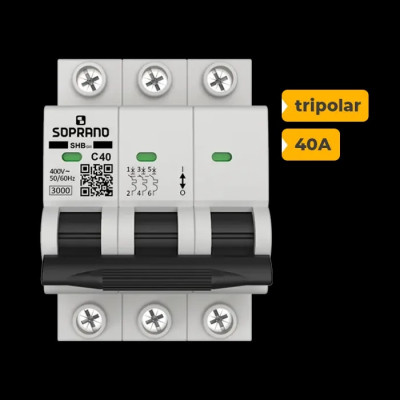 QUADRO CA SOPRANO TRIPOLAR 40A COM DPS 30KA 275V - 3