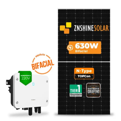 Gerador Solar até 756 kWh/mês On Grid Sungrow Telhado Fibro Parafuso Metal - 1
