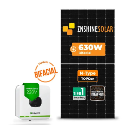 Gerador Solar até 756 kWh/mês On Grid Growatt Laje Inclinação - 1