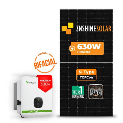 Gerador Solar até 3.024 kWh/mês On Grid Growatt Telhado Metálico Mini Trilho - 1
