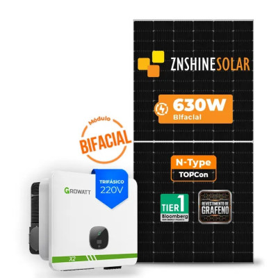 Gerador Solar até 3.402 kWh/mês On Grid Growatt Laje Inclinação - 1