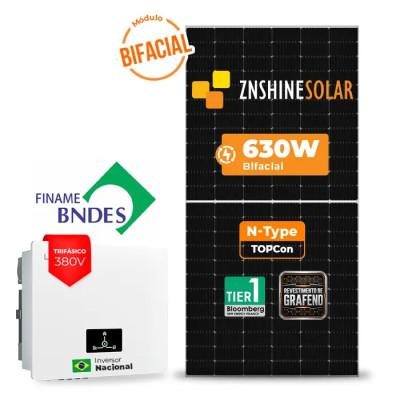 Gerador Solar até 4.536 kWh/mês On Grid Livoltek Finame Telhado Metálico Mini Trilho - 1