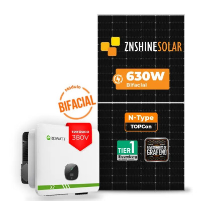 Gerador Solar até 5.292 kWh/mês On Grid Growatt Telhado Fibro Parafuso Madeira - 1