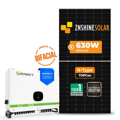 Gerador Solar até 5.670 kWh/mês On Grid Growatt Telhado Metálico Mini Trilho - 1