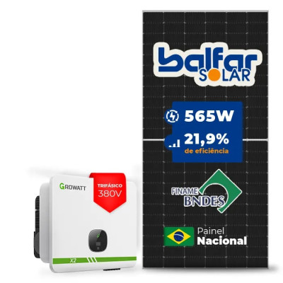 Gerador Solar até 4.238 kWh/mês On Grid Growatt Sem Estrutura - 1